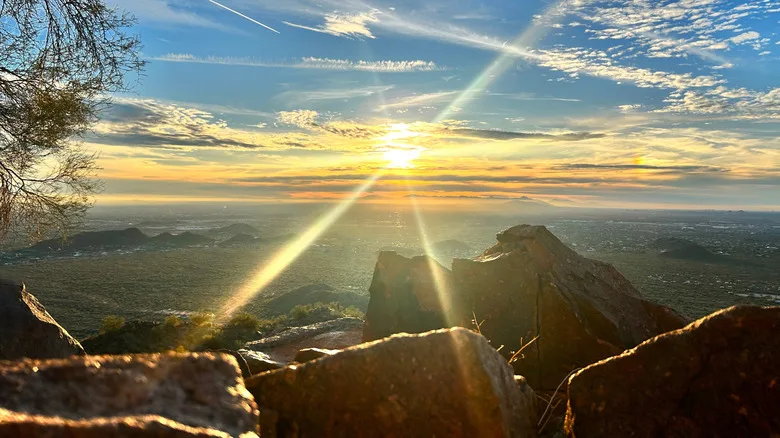 Amazing sunset views from the Wind cave trail at Arizona's Usery Mountain Regional Park