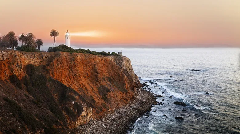 lighthouse in Palos Verdes at sunset