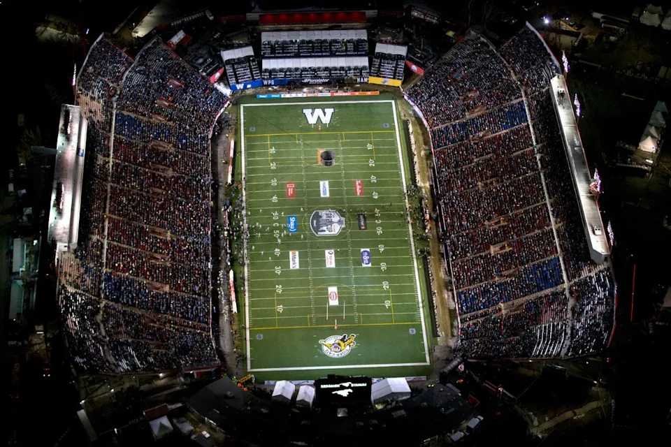 Aeriel view of McMahon Stadium during the Grey Cup.