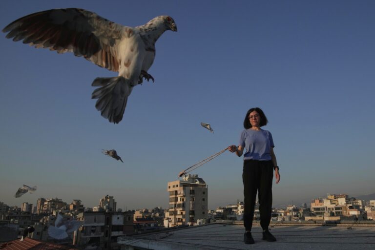 Photos of a Beirut woman’s rooftop sanctuary for pigeons