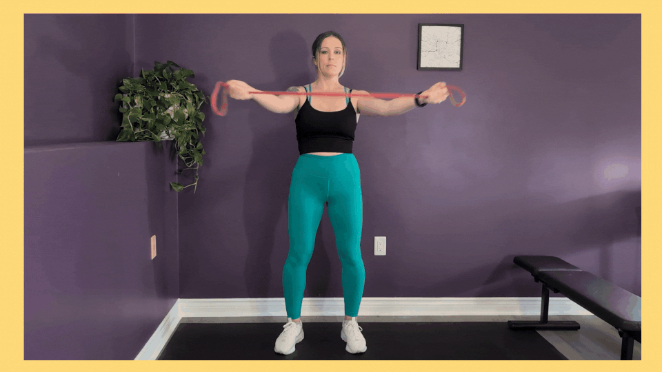 Target the major muscles of your upper back with the banded pull apart. 