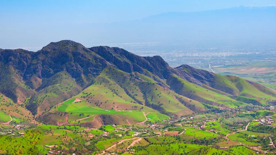 Beauty mountain landscape between Samarkand and Shahrisabz cities in Uzbekistan