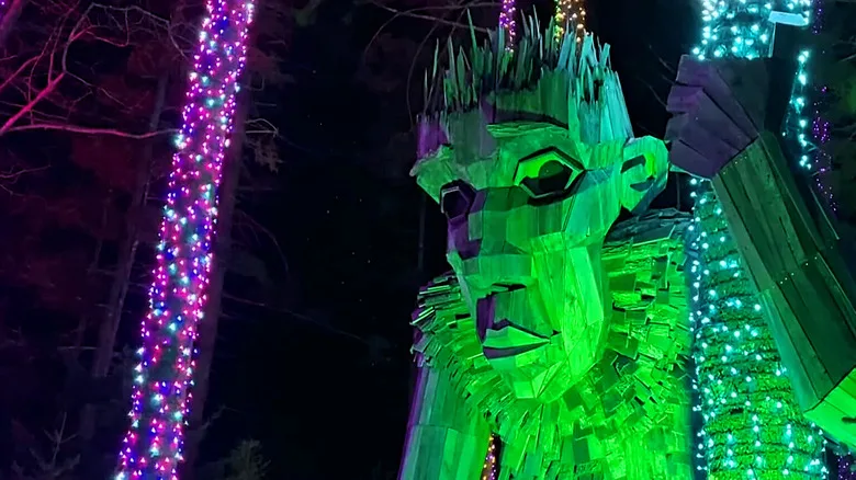 A Nature in Motion-themed installation at the Gardens Aglow light show.