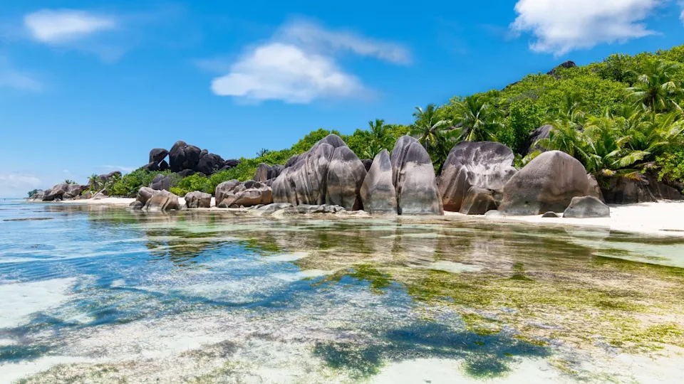 La Digue, Seychelles. Anse source D'Argent Beach Stunning Paradise