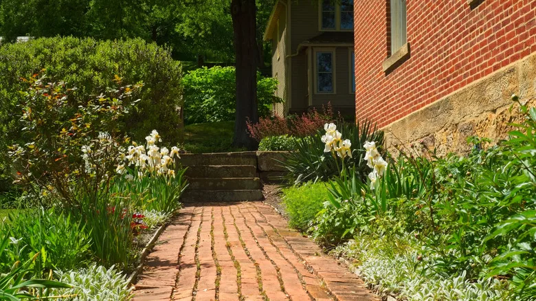 Garden paths in Roscoe Village, Coshocton, Ohio