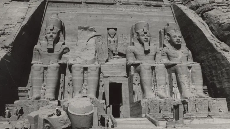 The entrance to the Abu Simbel temple.