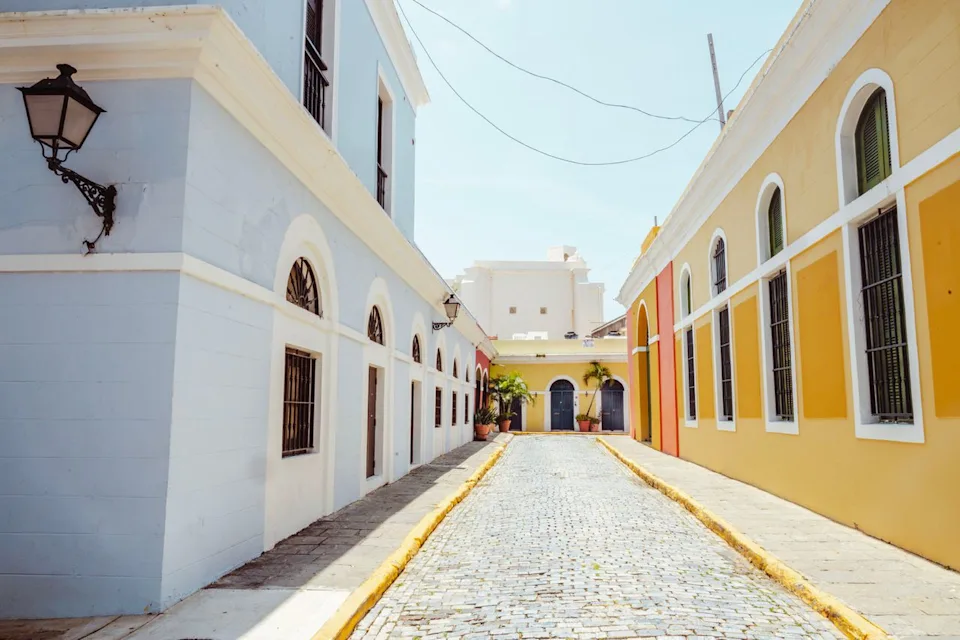 Taylor McIntyre/Travel + Leisure Old San Juan's colorful buildings.