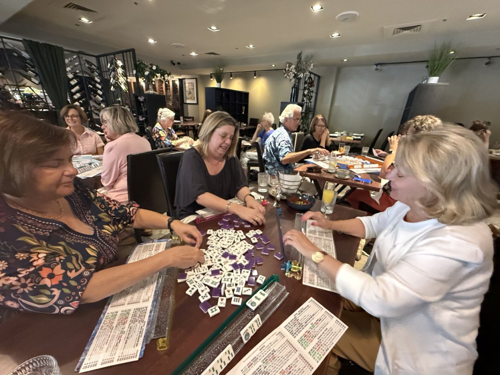 Women playing mahjong