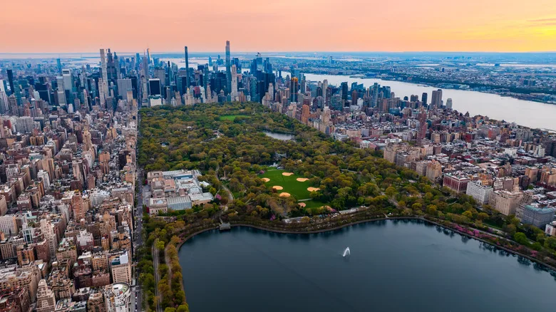 Central Park in New York City from above