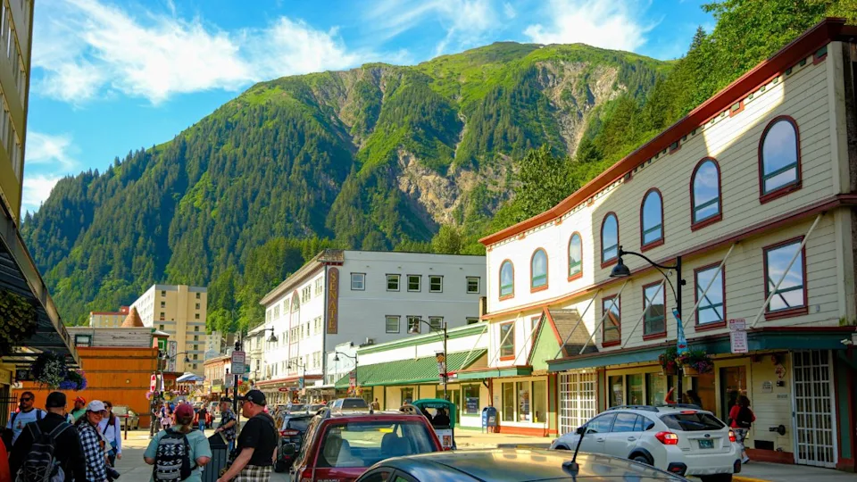 JUNEAU, ALASKA- July 7, 2024: The City of Juneau is the capital city of Alaska. Juneau's population can increase by roughly 6,000 people from cruise ships between the months of May and September.