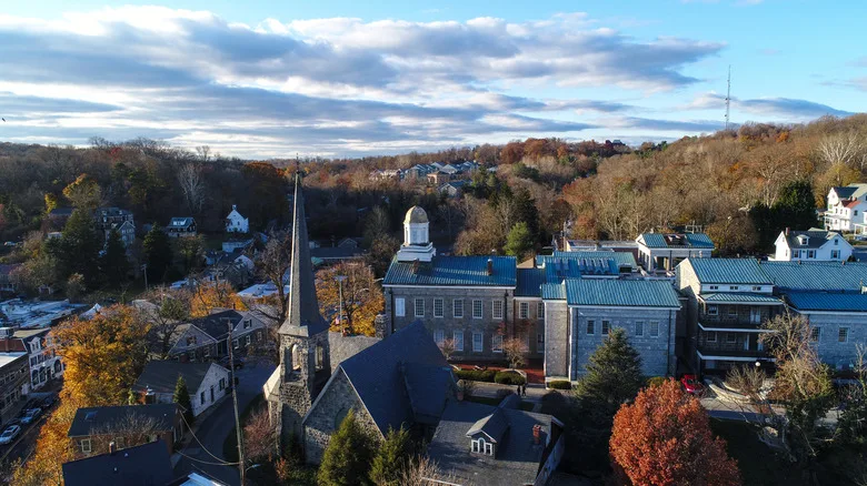 Ellicott City from the air