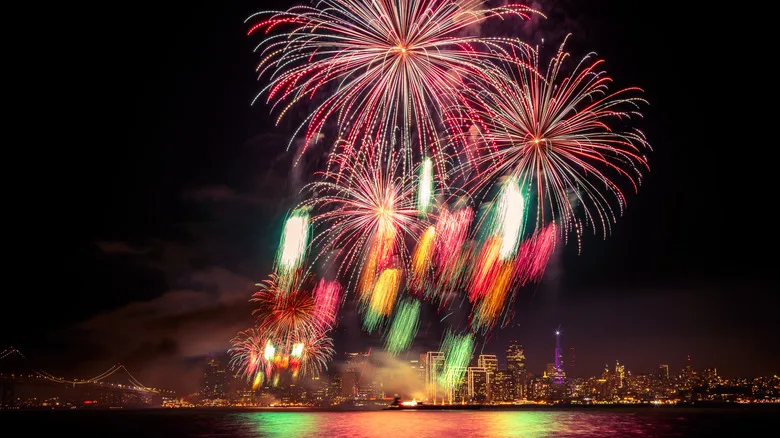New Year's Eve fireworks over San Francisco Bay