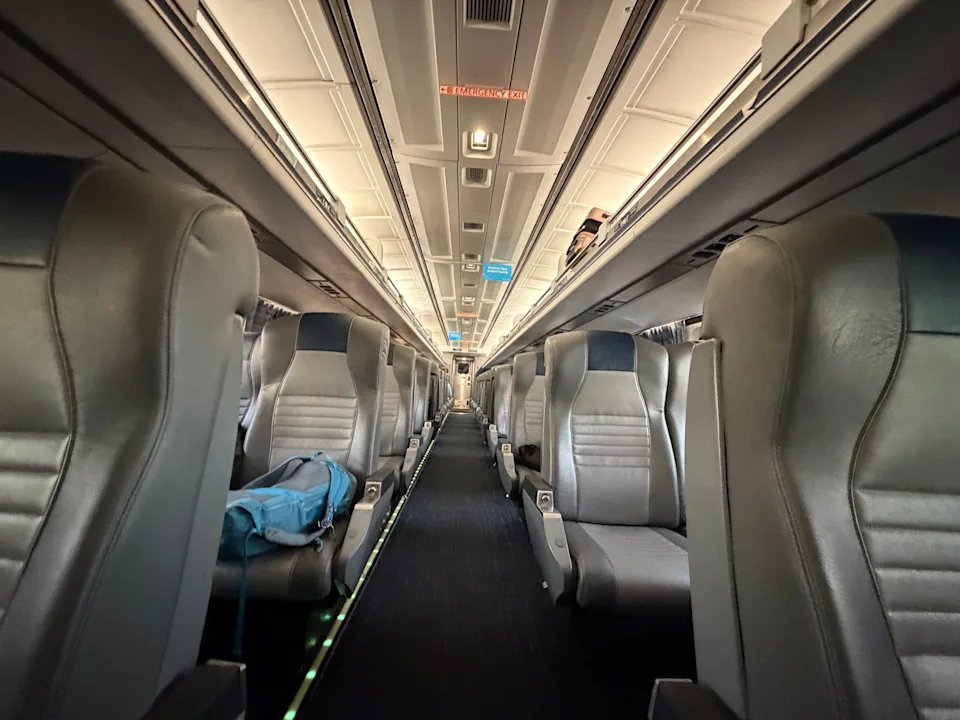 A few of down the aisle on Amtrak.