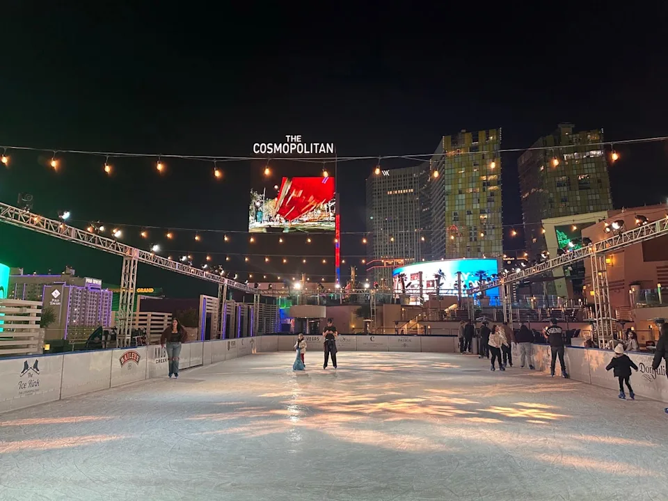 Rooftop ice-skating rink at the Cosmopolitan in Vegas
