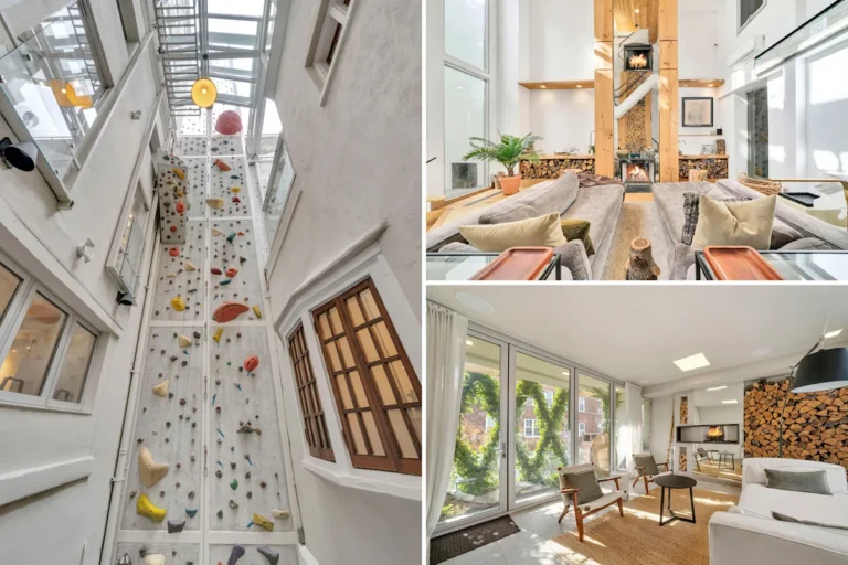Inside a $20M NYC townhouse with an 83-foot rock climbing wall