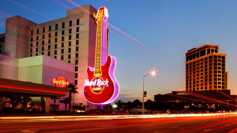 A view of the Biloxi Hard Rock Cafe and the Beau Rivage Resort & Casino