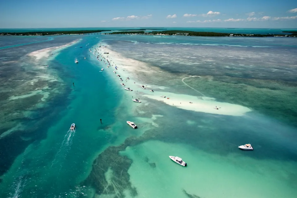 aerial view of florida keys waterway