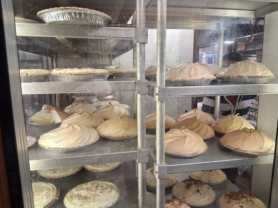 Blue Bonnet Cafe is known for its pies on display as soon as you walk into the beloved local business. (Eric Moreno for MySA)