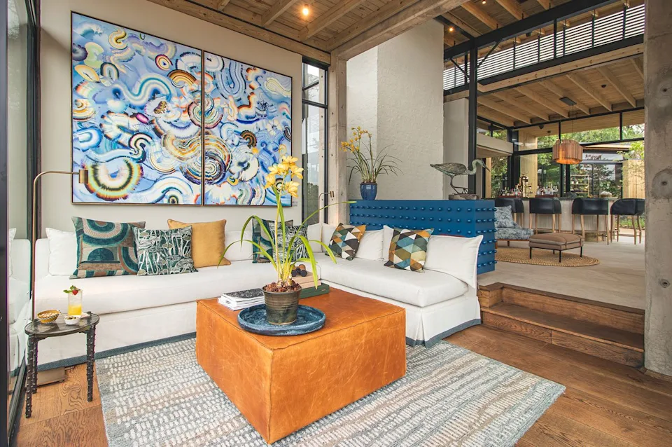 Lion Sands Ivory Lodge The lounge in the main lodge.