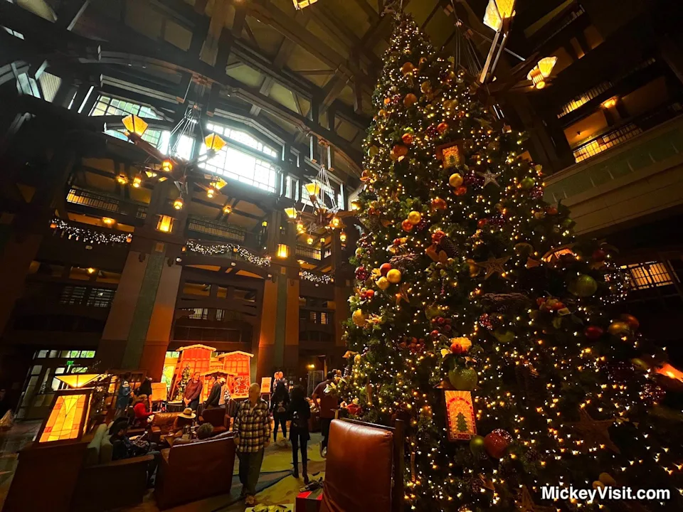 Disneyland Christmas tree Grand Californian lobby