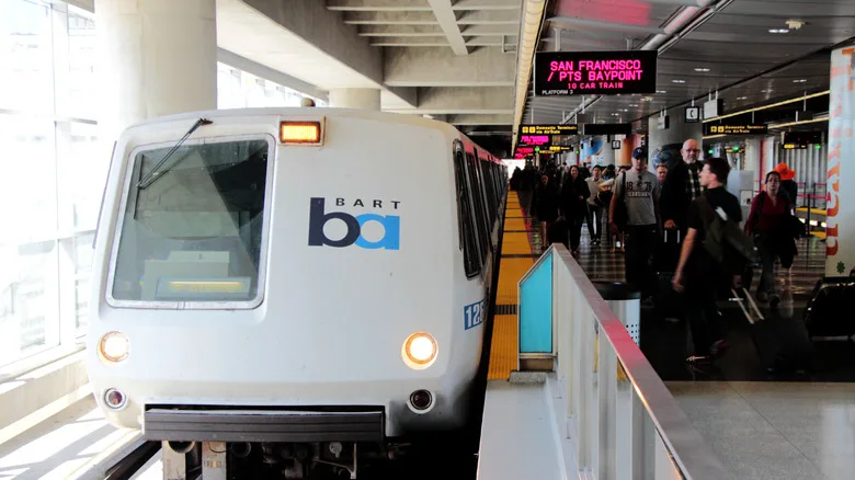 BART train at SFO airport