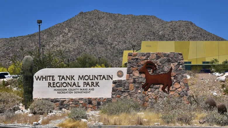 Sign outside White Tank Mountain Regional Park