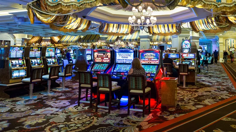 Casino gaming floor with slot machines