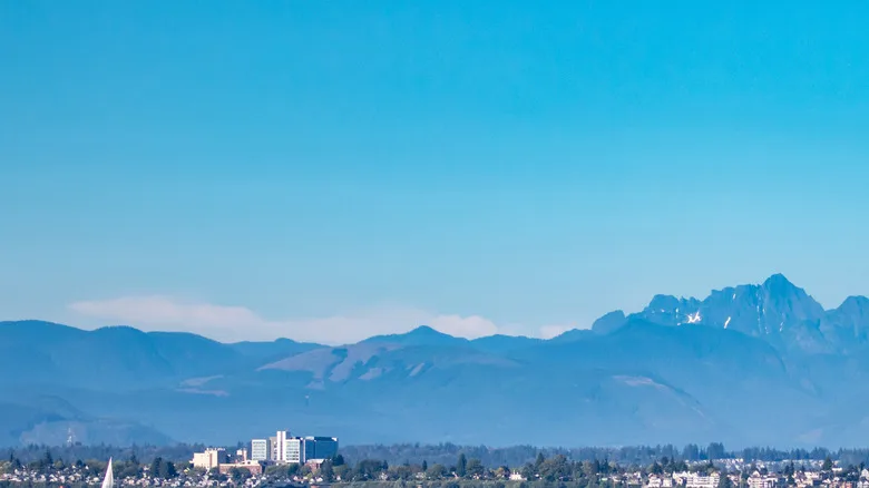 View of Everett, Washington, across Puget Sound