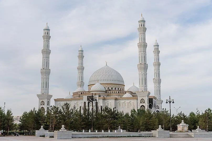 Hazrat Sultan Mosque is a beautiful example of religious architecture in the centre of Astana.