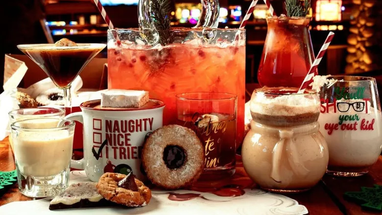Assortment of holiday drinks from the Bad Elf pop-up bar.