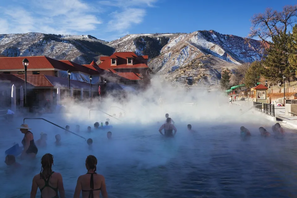 Walter Bibikow / Getty Images The hot springs in Glenwood Springs draw visitors year-round, offering retirees a relaxing lifestyle just 40 miles from Aspen.