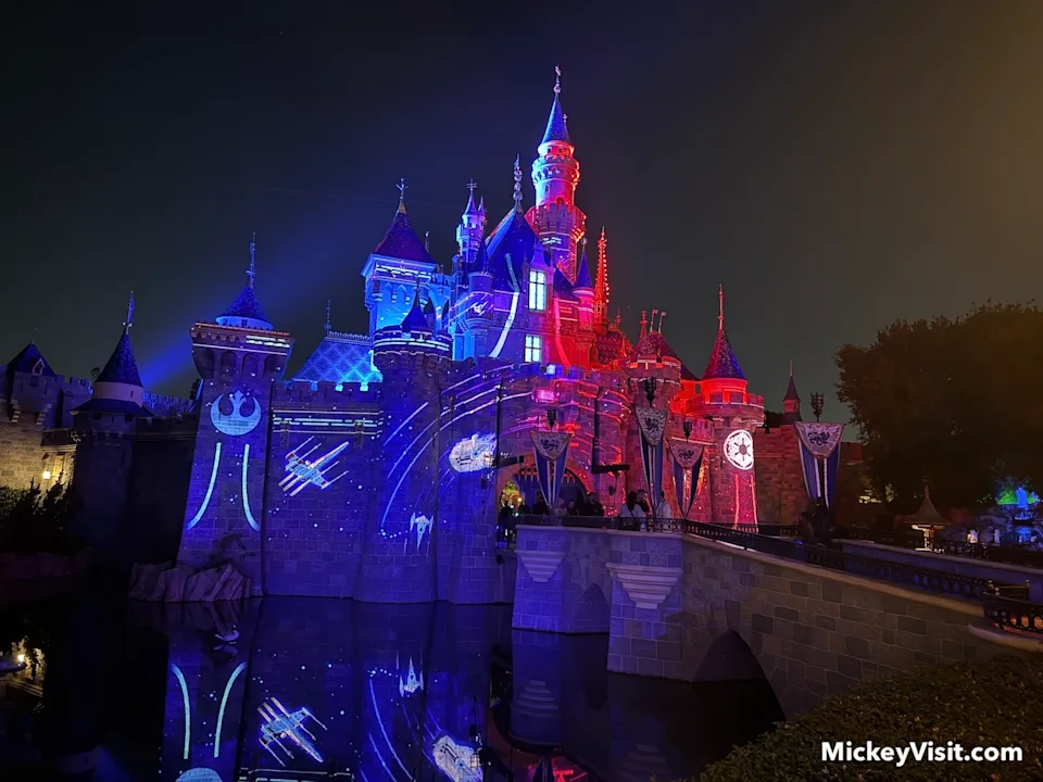 Sleeping Beauty Castle at Star Wars Nite