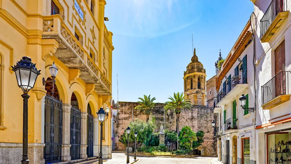 Iconic church of St. Bartholomew and St. Thecla. Sitges. Spain.