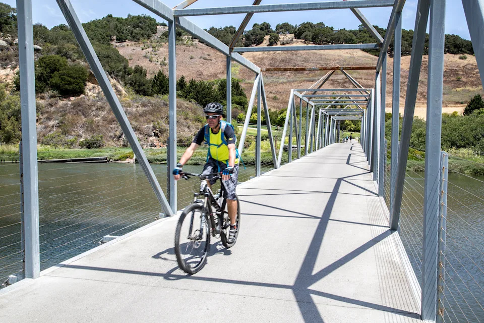 Bike rider on bike path