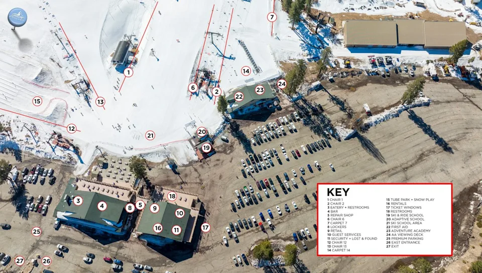 Snow Valley base area map. (Courtesy of Big Bear Mountain Resorts)