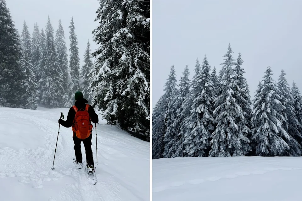 Lydia Mansel/Travel + Leisure Scenes from a snowshoeing excursion in Interlaken, Switzerland.