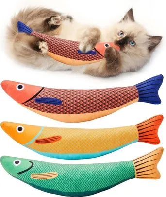 Fish-shaped catnip toys