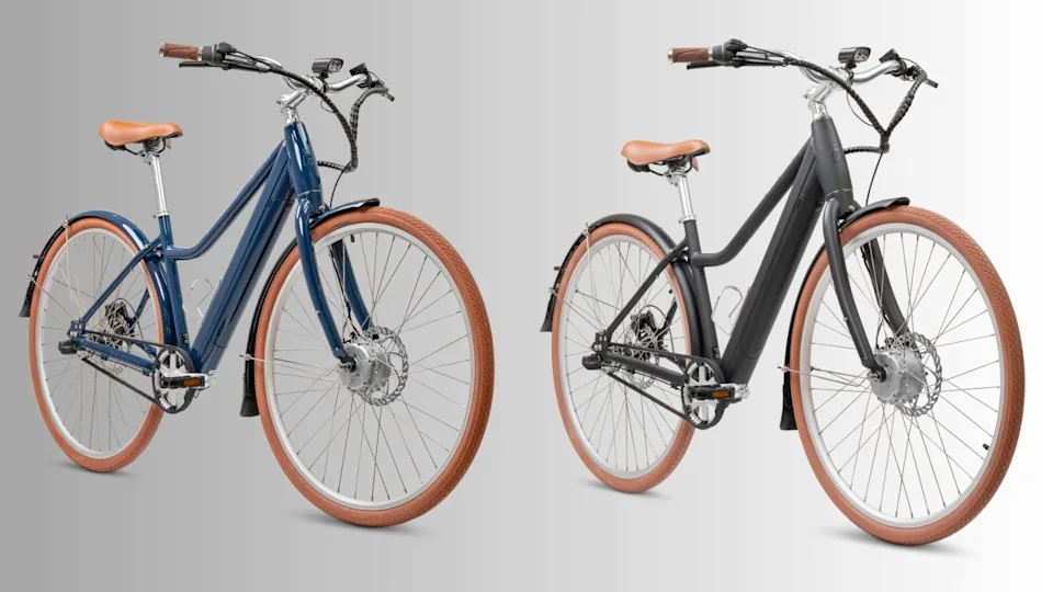 The Priority Glide E-bike is available in two colors: Glossy navy or matte black.