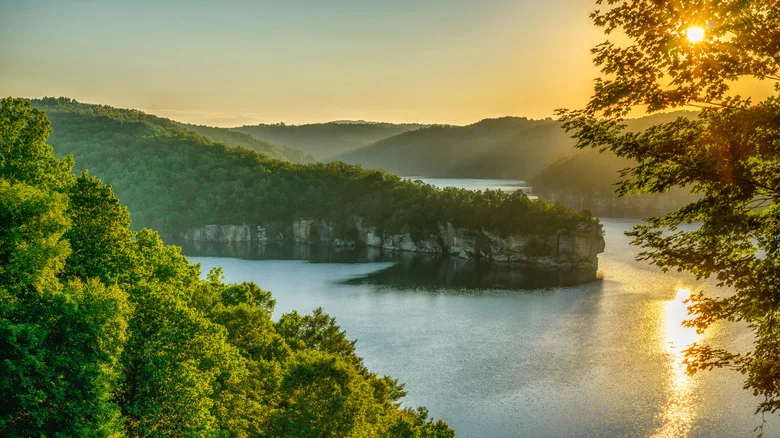 Summersville Lake during sunset