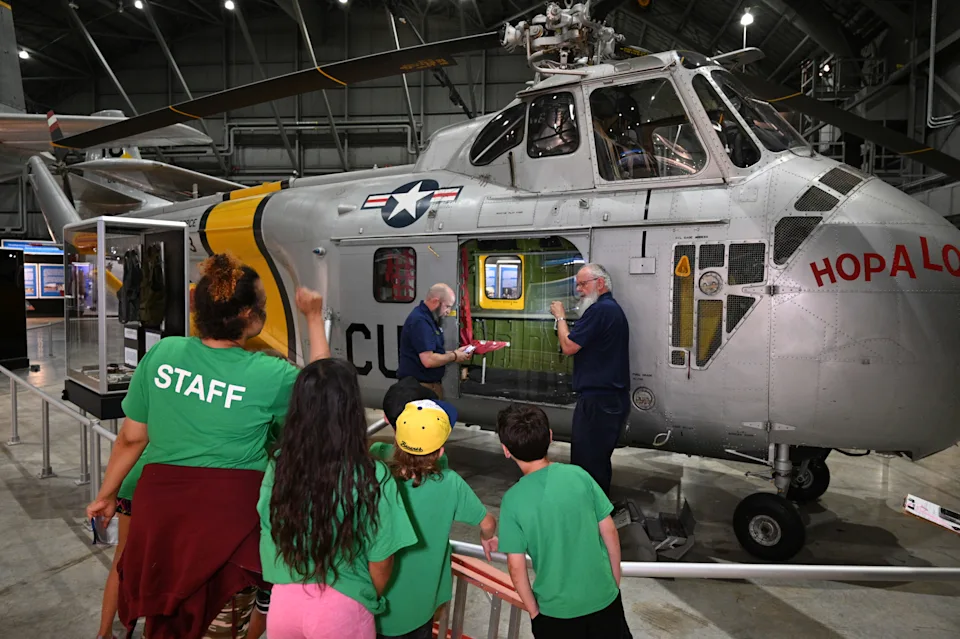 Kids on a field trip at the National Museum of the Air Force