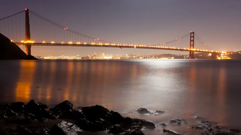 view of Golden Gate Bridge at night