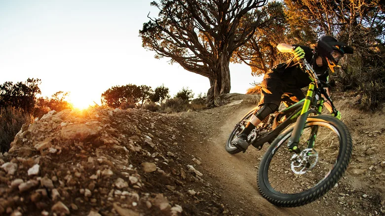 Mountain biker on a trail near Edwards, Colorado