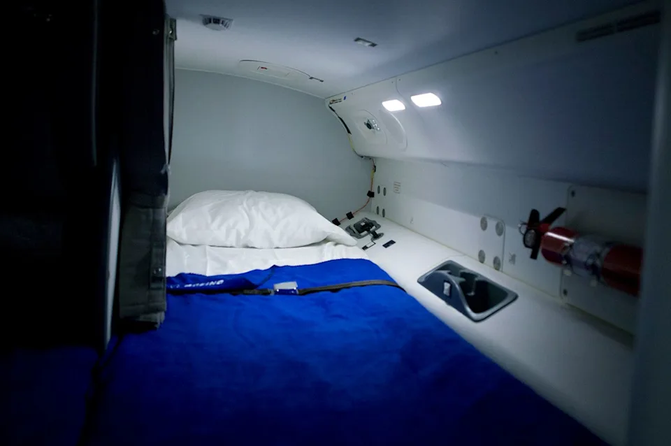 Richard Baker/Getty Images Flight crew rest bedding on the Boeing-manufactured 787 Dreamliner.