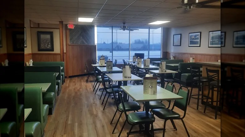 Dining area inside Ohm's Cafe