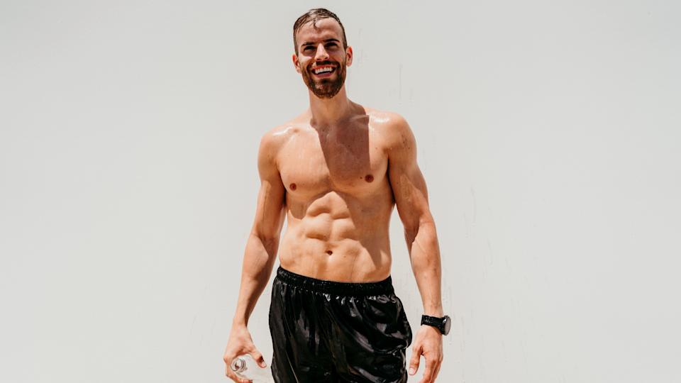 a photo of a man with strong abs
