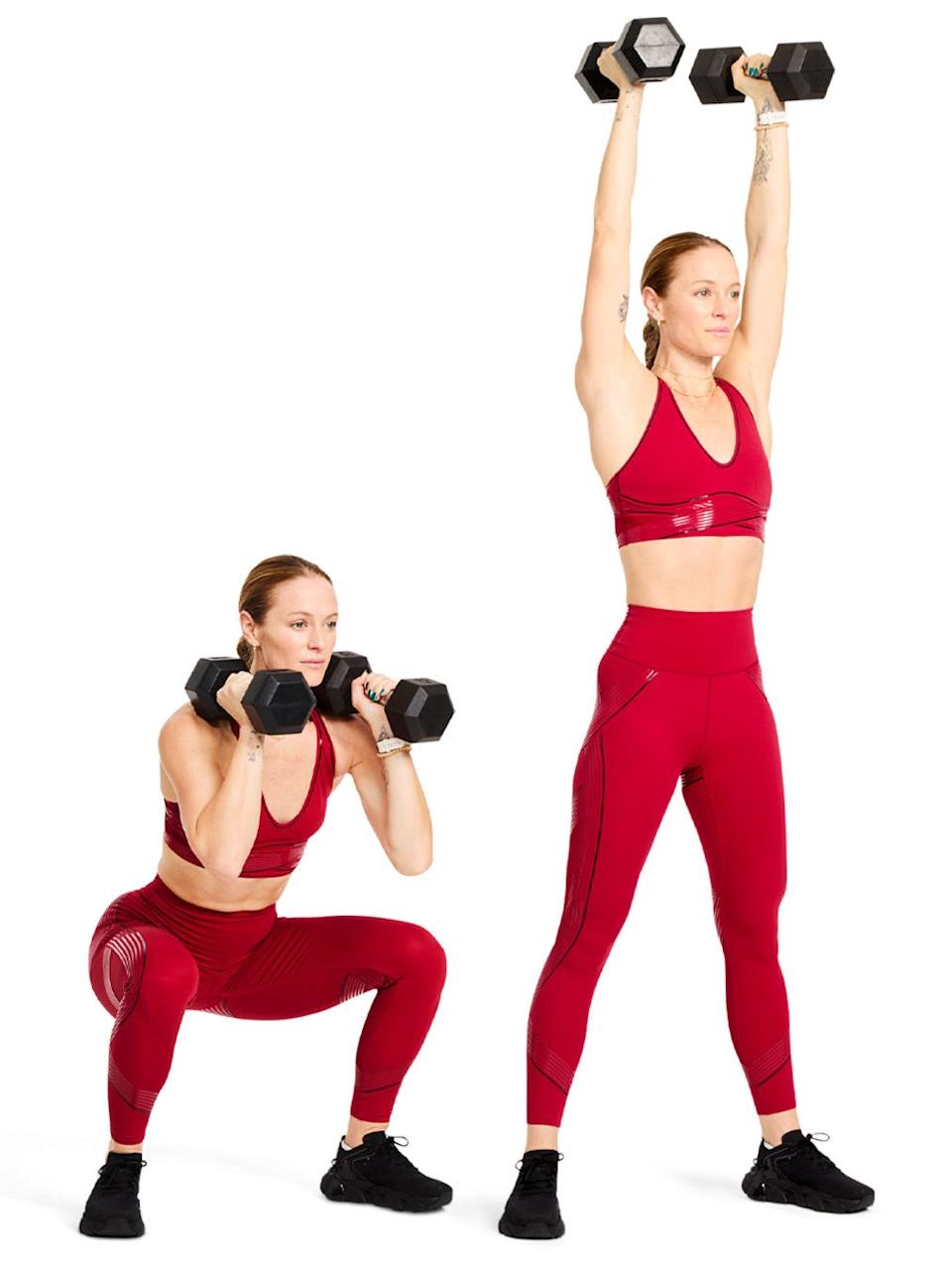 squat to press dumbbell workout