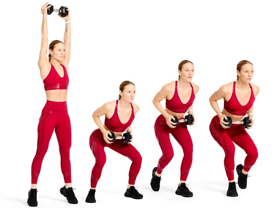 slam and lateral step dumbbell