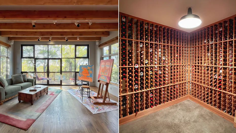 The grounds also feature a studio space and a wine cellar.