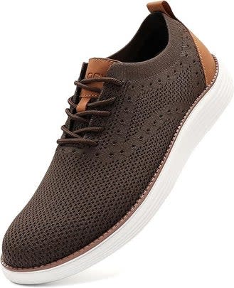 A set of men's sneakers that resemble dress shoes