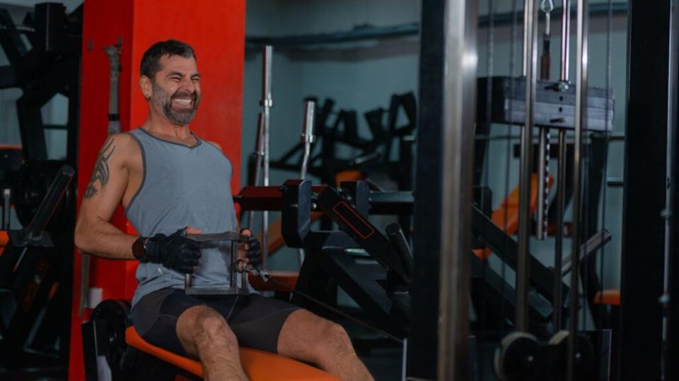 fitness training gym workout seated row